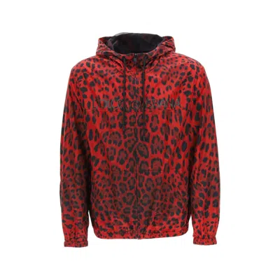 Dolce & Gabbana Jacket With Animal Print In Red