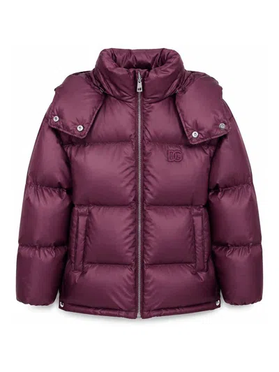Dolce & Gabbana Kids' Jacket With Embroidery In Burgundy