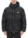 Dolce & Gabbana Puffy Black Coat With High Collar In Black