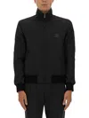 Dolce & Gabbana Zip-up Bomber Jacket With Logo Patch In Black