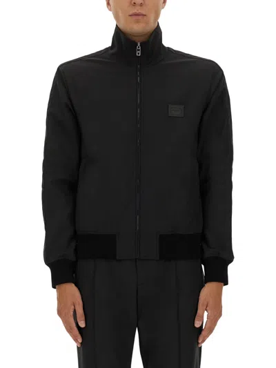 DOLCE & GABBANA JACKET WITH LOGO PLAQUE