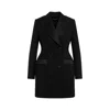 Dolce & Gabbana Double-breasted Wool Blend Blazer With Satin Detailing In Black