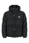 Dolce & Gabbana Puffy Black Coat With High Collar
