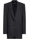 Dolce & Gabbana Oversize Woolen Jacket In Black