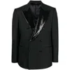 Dolce & Gabbana Sequin-lapel Double-breasted Blazer In Black