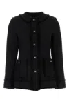 Dolce & Gabbana Tweed Blazer With Frayed Edges And Front Pockets