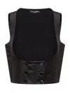 Dolce & Gabbana Double-breasted Duchess Silk Tuxedo Waistcoat In Black