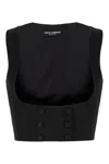 Dolce & Gabbana Double-breasted Duchess Silk Tuxedo Waistcoat In Black