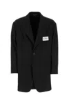 Dolce & Gabbana Shantung Oversize Blazer Peak Lapels In Black