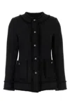 Dolce & Gabbana Black Wool Knitted Button Down Collar Jacket In Black