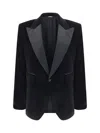 Dolce & Gabbana Single-breasted Velvet Tuxedo Blazer In Black