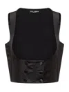 Dolce & Gabbana Double-breasted Duchess Silk Tuxedo Waistcoat In Black