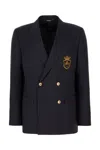 Dolce & Gabbana Wool Blazer Gold-tone Buttons In Navy Blue