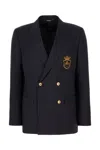 Dolce & Gabbana Wool Blazer Gold-tone Buttons In Navy Blue