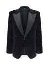 Dolce & Gabbana Single-breasted Velvet Tuxedo Blazer In Black