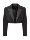 Dolce & Gabbana Black Wool Blend Blazer In Black
