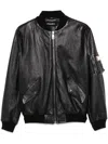 Dolce & Gabbana Zip Front Jacket With Ribbed Cuffs In Black