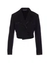 Dolce & Gabbana Cropped Doublebreasted Jacket In Black