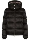Dolce & Gabbana Monogram-jacquard Puffer Jacket In Black