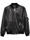 Dolce & Gabbana Zip Front Jacket With Ribbed Cuffs In Black
