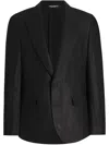 Dolce & Gabbana Black Single-breasted Linen Jacket In Black
