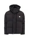 Dolce & Gabbana Padded High Collar Hooded Jacket With Zip Pockets In Black