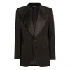 Dolce & Gabbana Single-breastedwool And Silk Blend Jacket In Black