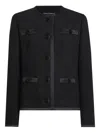 Dolce & Gabbana Tailored Wool Blend Blazer With Satin Trim In Black