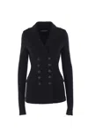 Dolce & Gabbana Black Doublebreasted Wool Cloth Jacket In Black