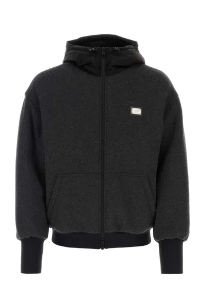 Dolce & Gabbana Jersey Full-zip Jacket In Black