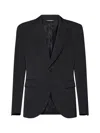 Dolce & Gabbana Black Technical Fabric Sicilia Single-breasted Blazer In Black