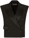 Dolce & Gabbana Sleeveless Double-breasted Tuxedo Jacket In Black