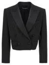 Dolce & Gabbana Black Tuxedo Short Blazer In Black