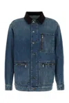 Dolce & Gabbana Corduroy-collar Denim Jacket In Blue