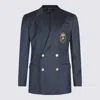 Dolce & Gabbana Blue Virgin Wool Blazer Men In Blue