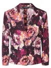 Dolce & Gabbana Peony-print Single-breasted Blazer In Bordeaux