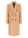 Dolce & Gabbana Lapel Detail Belt Flap Pockets Jacket In Beige
