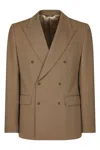 Dolce & Gabbana Technical Gabardine Jacket In Brown-gray