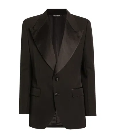 DOLCE & GABBANA SATIN-LAPEL BLAZER