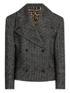 Dolce & Gabbana Pinstriped Wool-blend Double-breasted Jacket In Gray