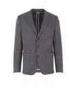 Dolce & Gabbana Single-breasted Herringbone Blazer In Gray