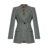 Dolce & Gabbana Tweed Jacket With Flap Pockets And Peak Lapels In Gray
