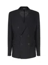 Dolce & Gabbana Double Breasted Blazer In Greish Blackco