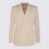 Dolce & Gabbana Tailored Pinstripe Blazer With Front Pockets In Neutral
