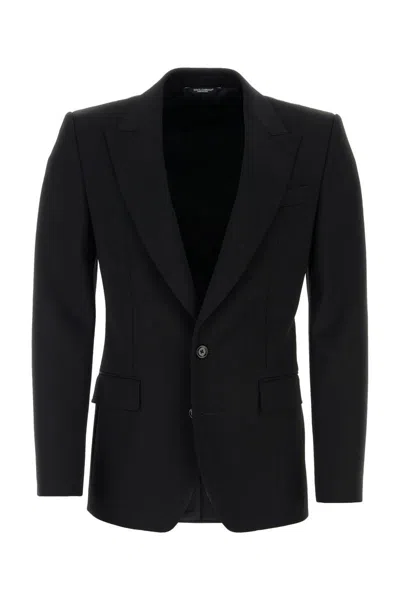Dolce & Gabbana Black Faille Sicilia Blazer In N0000