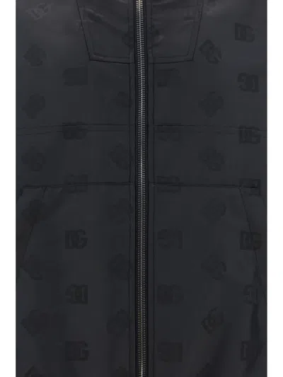 Dolce & Gabbana Hooded Jacket In Black