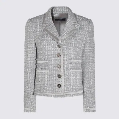 Dolce & Gabbana Jackets Quadri Check In Gray