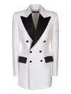 Dolce & Gabbana Double-breasted Tuxedo Blazer In White