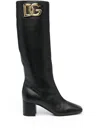 Dolce & Gabbana Leather Boots In Black