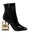 Dolce & Gabbana Black Jackie Leather Mid Calf Boots Shoes In Black